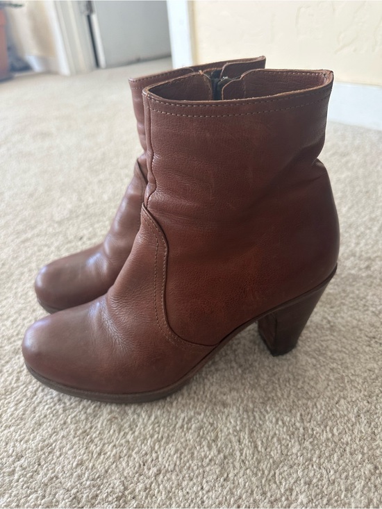 Fiorentini + Baker Shoes - Fiorentini + Baker Cognac Brown Heeled Boots Italian Leather Size 38 / 8 Womens